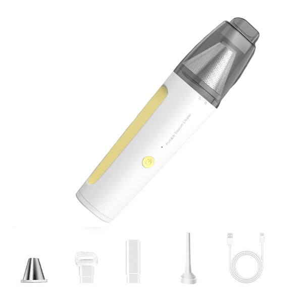 Cordless Handheld Vacuum Cleaner Car Suction-Blow Dust Collector Yellow
