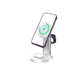3-in-1 Wireless Magnetic Charging Station Charger Stand for iPhone Apple Watch AirPods Wireless Charging Phone White