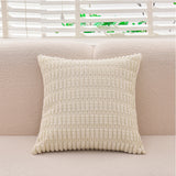 2Pcs Set Throw Pillow Covers Neutral Decorative Pillowcase for Couch Bed Sofa Beige