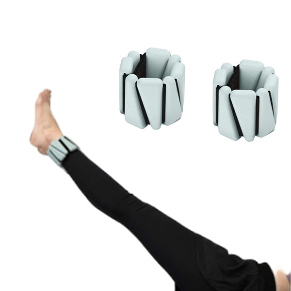 Pair of Wrist Ankle Weights Set Adjustable Wrist Bangles for Yoga Cardio Gym Green