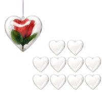 10 Pcs Clear Heart-Shaped Christmas Plastic Baubles DIY Xmas Tree Fillable Decor Ornaments