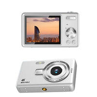 4K HD 1080P Digital Camera Retro Video Camera for Kids Beginners with 32GB TF Card Silver