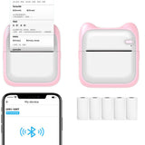 Pocket Bluetooth Thermal Printer Wireless Mobile Inkless Printer for Home Office Pink