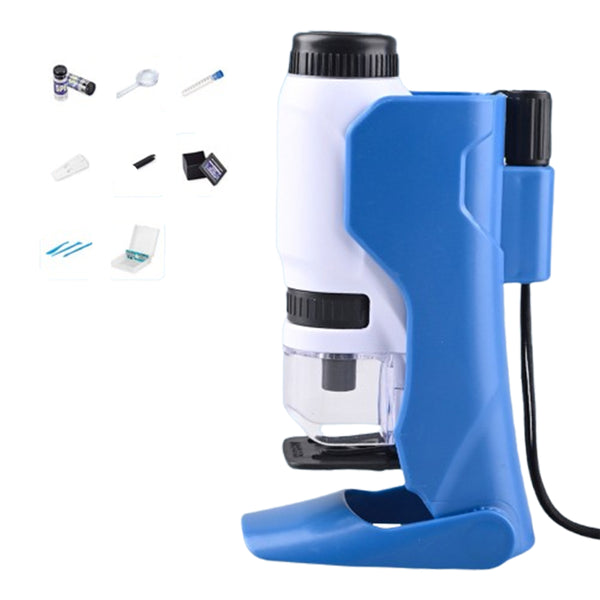 60x-180x Magnifying Pocket Microscope with Stand for Kids Portable Handheld Educational Microscope