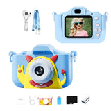 1080P Dual Cam Digital Camera for Kids Video Camera with 64G TF Card Blue