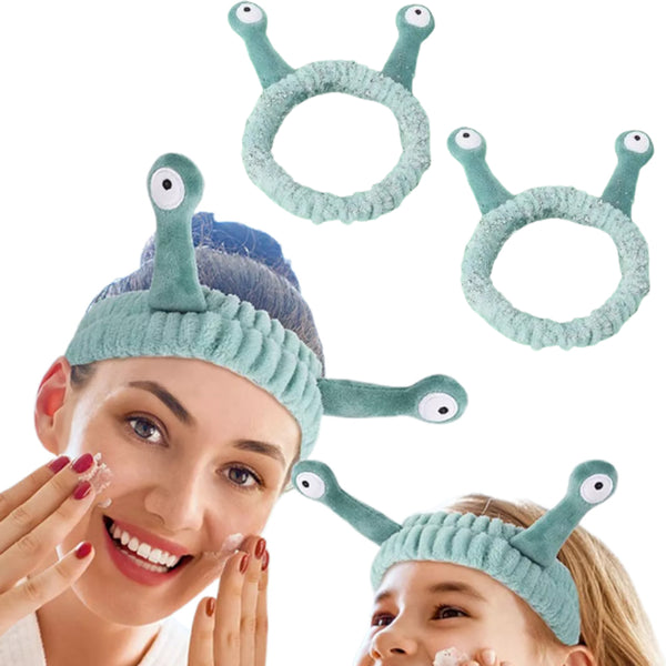 Face Wash Headband Snail Spa Makeup Hair Bands Cartoon Cute Elastic Headband Hair Accessories Green