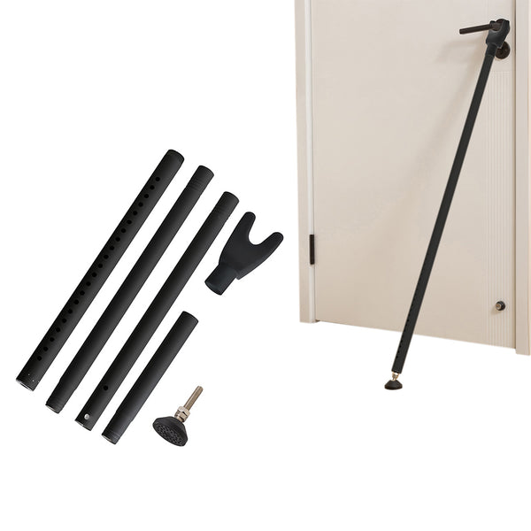 Adjustable Door Security Bar Sliding Stopper Bar for Home Apartment Travel Hotel Black