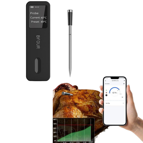 Wireless Bluetooth Meat Thermometer Smart APP Cooking Probe for Grill BBQ