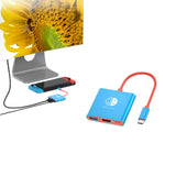 3-in-1 Switch Docking Station 4K HDMI Dock USB-C Hub with USB 3.0 Port for Switch OLED MacBook iPad Blue