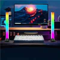 2Pcs USB Powered RGB Smart LED Light Bars Bluetooth Control Scene Music Synchronous Lights for Room Gaming Decoration