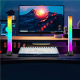 2Pcs USB Powered RGB Smart LED Light Bars Bluetooth Control Scene Music Synchronous Lights for Room Gaming Decoration