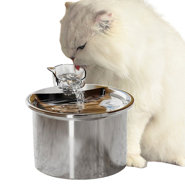 USB Powered 2L Automatic Cat Water Fountain Stainless Steel Pet Water Feeder