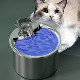 USB Powered 2L Automatic Cat Water Fountain Stainless Steel Pet Water Feeder