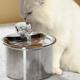 USB Powered 2L Automatic Cat Water Fountain Stainless Steel Pet Water Feeder