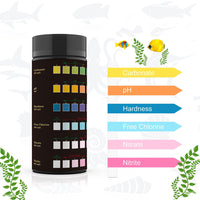 100Pcs Set 6-in-1 Aquarium Test Strips for Freshwater Saltwater Fish Tank Test Kit