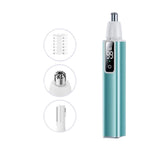 2-in-1 Hair Trimmer Rechargeable  Nose Ear Eyebrow Hair Removal  for Women Turquoise