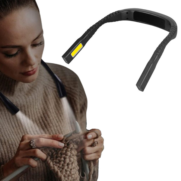 3-Color LED Neck Reading Light 11-Level Adjustable Book Lamp with Bendable Arms Black