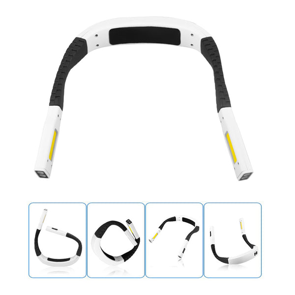3-Color LED Neck Reading Light 11-Level Adjustable Book Lamp with Bendable Arms White