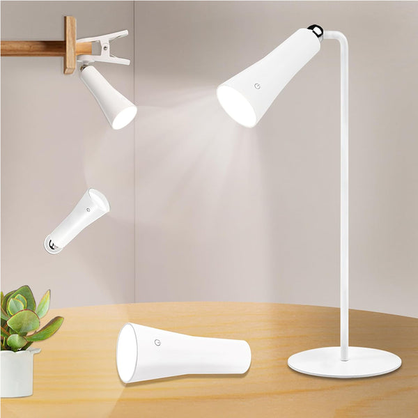 4-in-1 Wireless Touch Control Night Light Multifunctional Desk Lamp Clamp Light Wall Light Emergency Lamp White