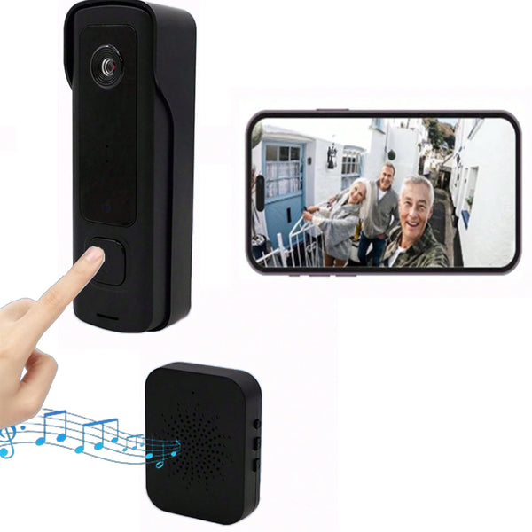 720P HD Smart Wireless Video Doorbell  Motion Detection WIFI Security Doorbell Camera with Night Vision Black