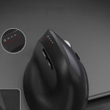 Vertical 3-Mode Ergonomic Mouse Rechargeable Wireless Mouse with 6 Buttons Black