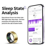 Smart Health Ring with Fitness Tracking Sleep Monitoring Gesture Control Compatible with Android iOS Gold