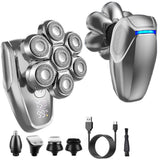 7-Head Razor Set LED Display Shaver with 5 Detachable Head for Smooth Shaving and Grooming