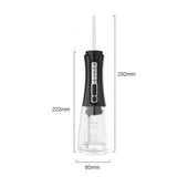 Cordless Electric Water Flosser Oral Irrigator Flosser Teeth Cleaner with 5 Nozzles Black