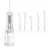 Cordless Electric Water Flosser Oral Irrigator Flosser Teeth Cleaner with 5 Nozzles White