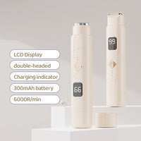 2 in 1 Women Electric Shaver Dual Head Bikini Trimmer Body Hair Trimmer Facial Hair Remover (Beige)
