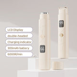 2 in 1 Women Electric Shaver Dual Head Bikini Trimmer Body Hair Trimmer Facial Hair Remover (Beige)