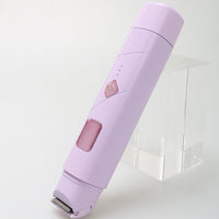 2 in 1 Women Electric Shaver Dual Head Bikini Trimmer Body Hair Trimmer Facial Hair Remover (Purple)
