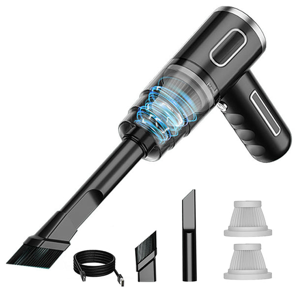 Wireless Handheld Vacuum Cleaner for Car and Home Rechargeable Mini Dust Blower Black
