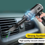 Wireless Handheld Vacuum Cleaner for Car and Home Rechargeable Mini Dust Blower Black