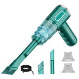 Wireless Handheld Vacuum Cleaner for Car and Home Rechargeable Mini Dust Blower Green