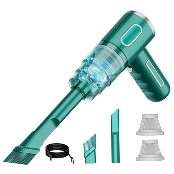 Wireless Handheld Vacuum Cleaner for Car and Home Rechargeable Mini Dust Blower Green