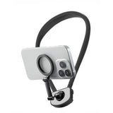 Attractive Force Neck Mount Phone Holder for Recording Hands Free Phone Stand for POV/Vlog Video Filming Black