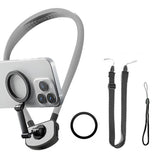 Attractive Force Neck Mount Phone Holder for Recording Hands Free Phone Stand for POV/Vlog Video Filming Grey