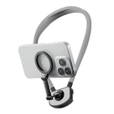 Attractive Force Neck Mount Phone Holder for Recording Hands Free Phone Stand for POV/Vlog Video Filming Grey