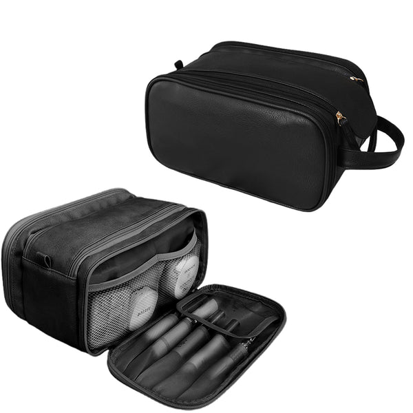 Travel Toiletry Bag Makeup Organizer with Handle Water Resistant Cosmetic Bag Black