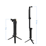 3-Way Folding GoPro Tripod 3-in-1 Selfie Stick Monopod Hand Grip Stand