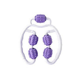 Manual Muscle Massage Roller Adjustable Massager for Arm Leg Body Purple