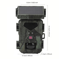 20MP Solar Trail Camera 1080P Rechargeable Recording Video Camera with Night Vision for Wildlife Monitoring Home Security
