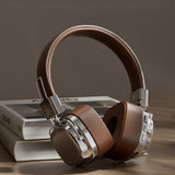 Foldable Wireless Bluetooth Headphone Classic Head-worn Stereo Headphone Brown