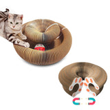 Organ Cat Toy Transformable Interactive Cardboard Toy with Track and Bell Ball