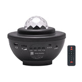 10-Lighting Color Star Projector Light with Bluetooth Music and Rotating with Water Ripple Effect Black
