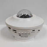 10-Lighting Color Star Projector Light with Bluetooth Music and Rotating with Water Ripple Effect White