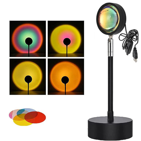 4 Color Sunset Projection Lamp for Bedroom Living Room Decor