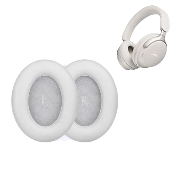 1 Pair Replacement Ear Pads Cushions for Bose QC Ultra Headphones White