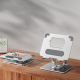 Foldable Aluminum Tablet and Phone Stand 360 Degree Rotatable Holder Silver